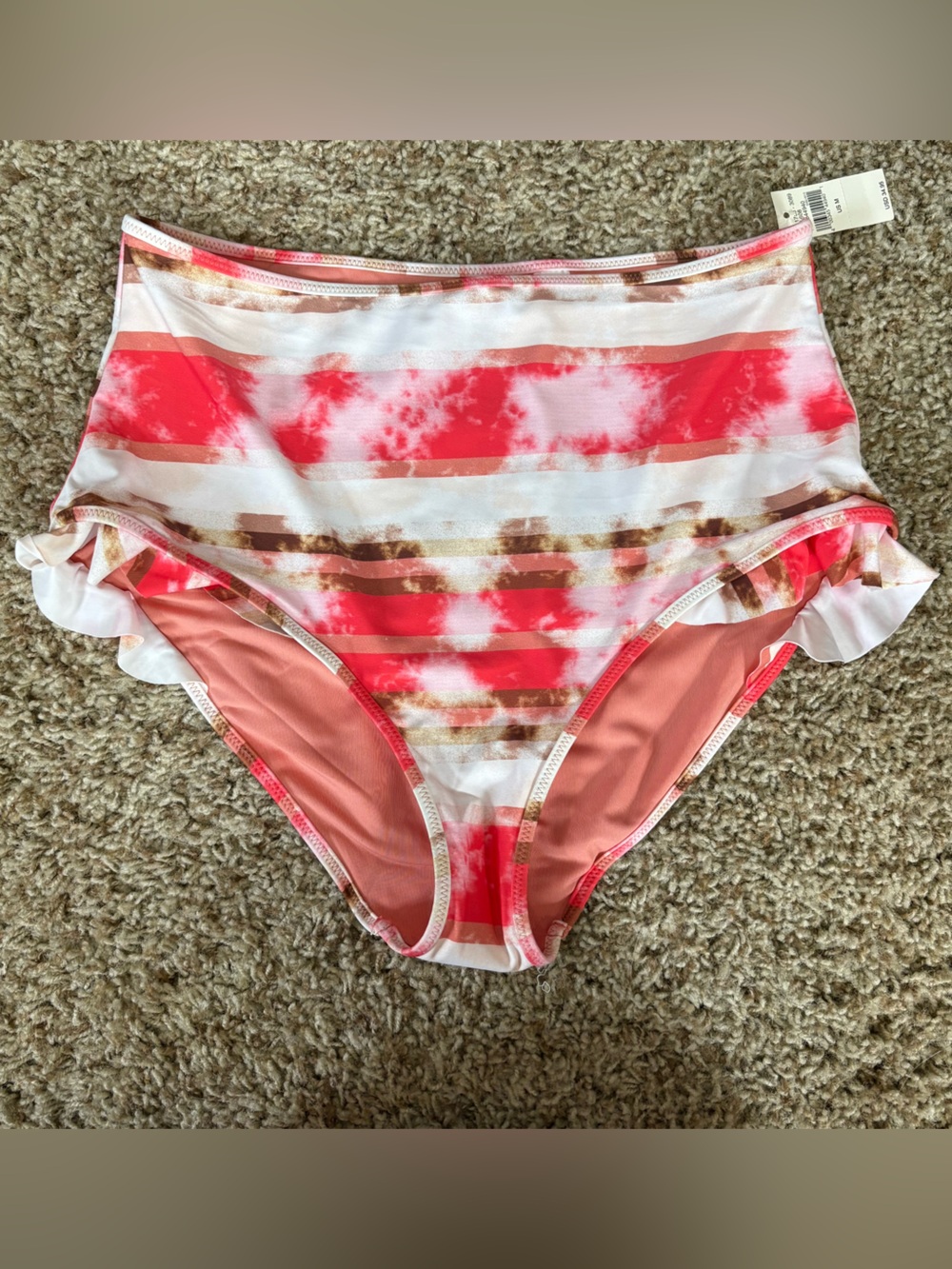 Women's Coral Stripe Racerback Tank Top